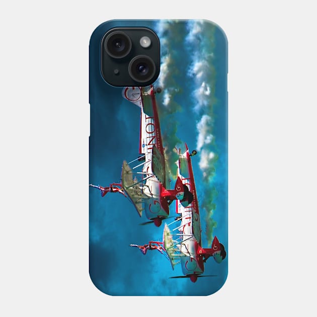 Daredevil Wingwalkers Do Headstands Above Biplanes Phone Case by Chris Lord