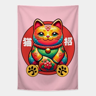 Maneki Neko Red cat Tapestry