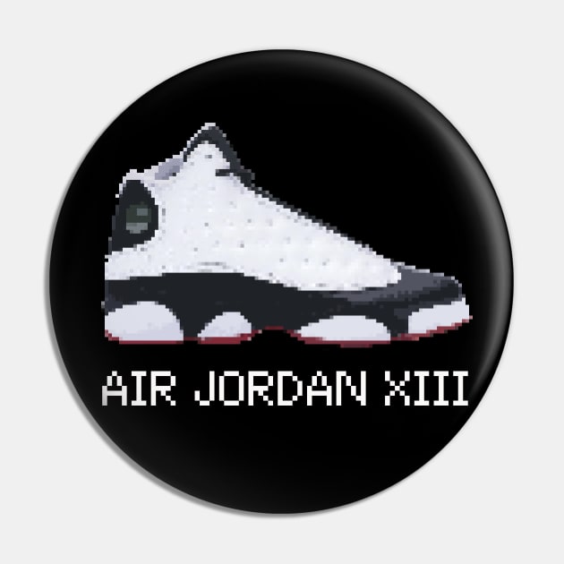 AJ XIII - Pixelated art Pin by Buff Geeks Art