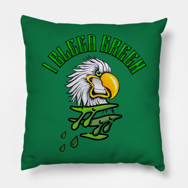 I Bleed Green Pillow by SWITPaintMixers