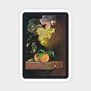 Still Life with Fruit, Lizard and Insects by Ottmar Elliger (digitally enhanced) Magnet