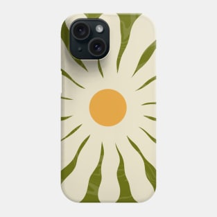 White Daisy Flower 70s Retro Abstract Phone Case