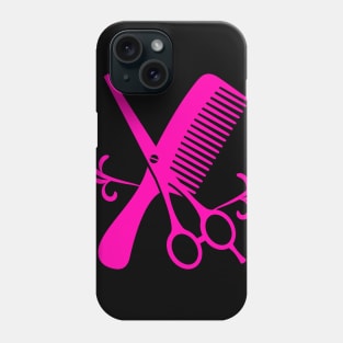 Cute Hairstylist Hairdresser Comb Shears Phone Case