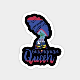 Guamanian Queen Guam Flag Afro Roots Magnet