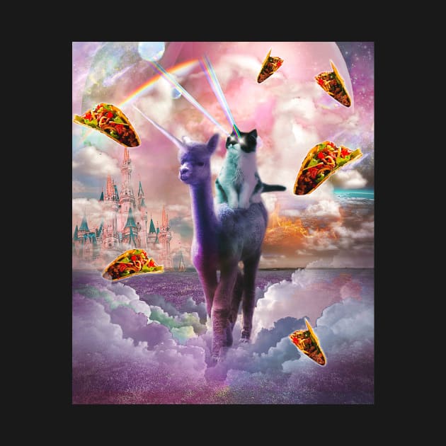 Cosmic Laser Cat Riding Alpaca Unicorn by Random Galaxy