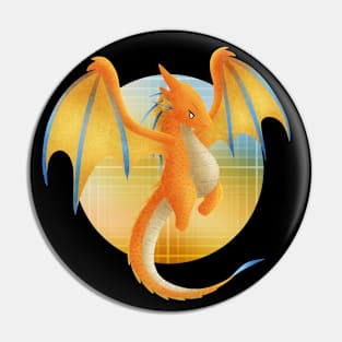 Kawaii Wyvern Dragon - With Background Pin