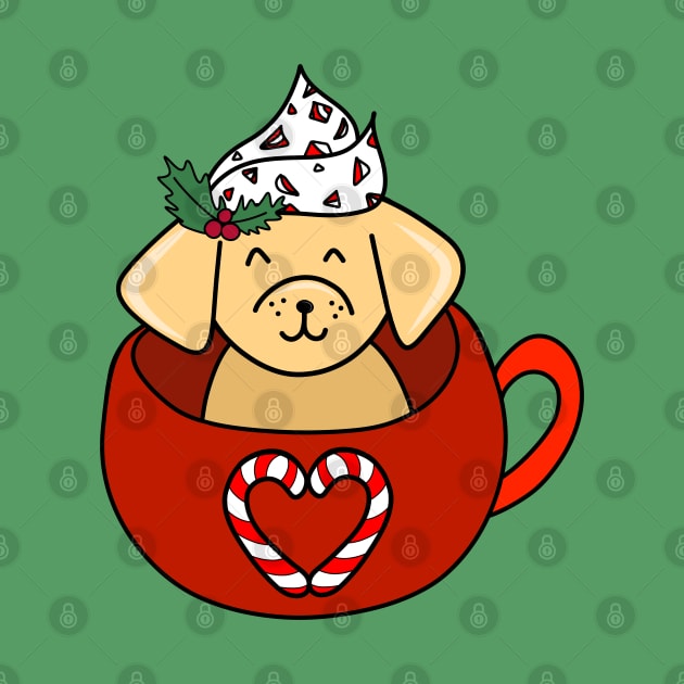 Holiday Christmas Dog with Candy Canes in a Mug, made by EndlessEmporium by EndlessEmporium