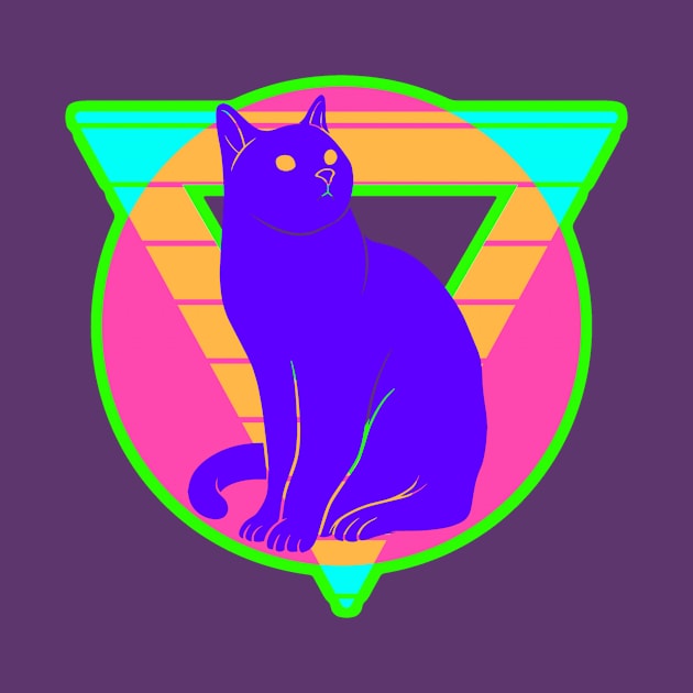 80s Style Cat Silhouette by AlondraHanley