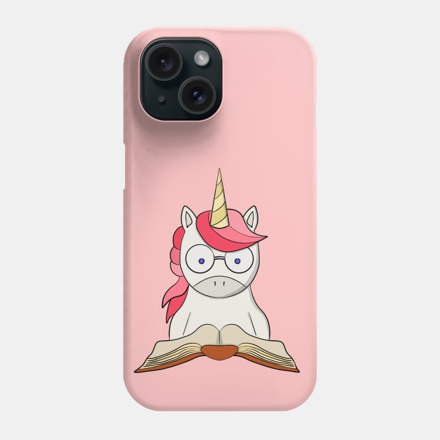 Unicorn reading a book Phone Case by DiegoCarvalho