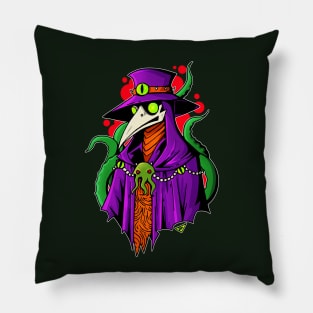 The Eldritch Plague's Physician Bloodspatter Edition Pillow