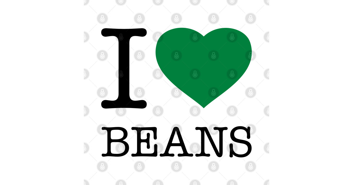 I LOVE BEANS Beans Sticker TeePublic