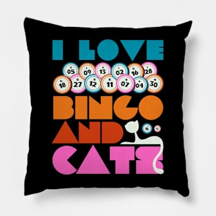 I Love Bingo And Cats Pillow