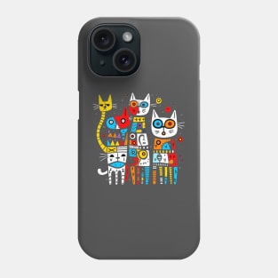 Abstract Art Cat Family Abstractionism Cubism Ghosts Cats Phone Case