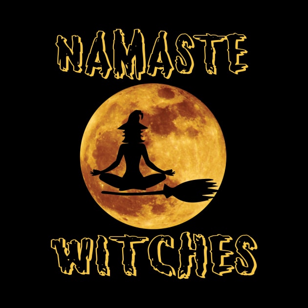 Yoga Namaste Witches Halloween Yoga Shirts by mazurprop