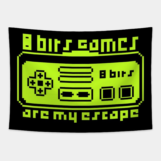 8 Bits Games are My Escape Tapestry by nickbeta