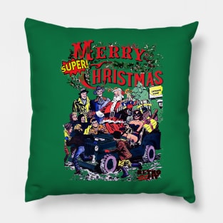 Merry Christmas Retro Style Pillow