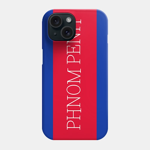 Phnom Penh City in Cambodian Flag Colors Phone Case by aybe7elf