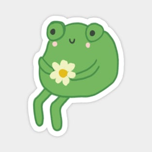 Frog Birthday Cake Meme - Cute Cottagecore Aesthetic Frog Toad Sitting with Flower Magnet