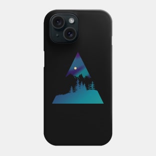 Dramatic mountain and forest scene - Northern Lights Phone Case