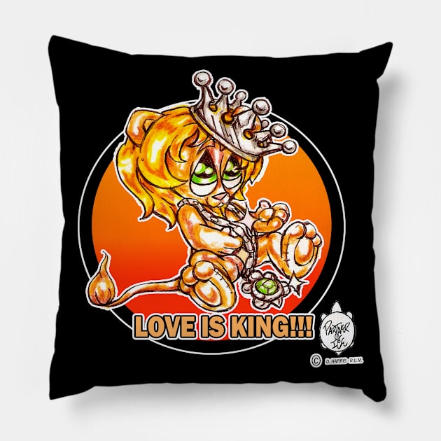 LOVE IS KING Pillow by DHARRIS68