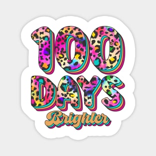 100 Days Brighter, 100th Day of School Teacher Leopard Magnet