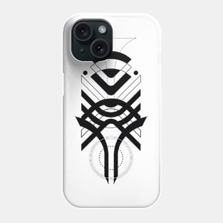 Geometric elegant modern mid center black and white Phone Case