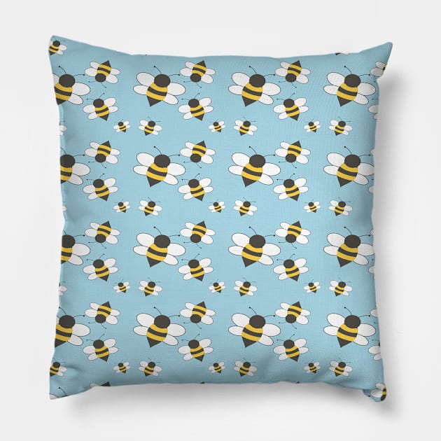 Bee Pattern Pillow by DragonTees