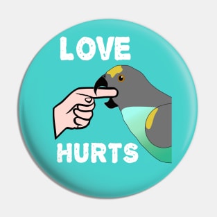 Love Hurts Meyers Parrot Pin