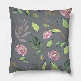 festive watercolor flowers 2 Pillow