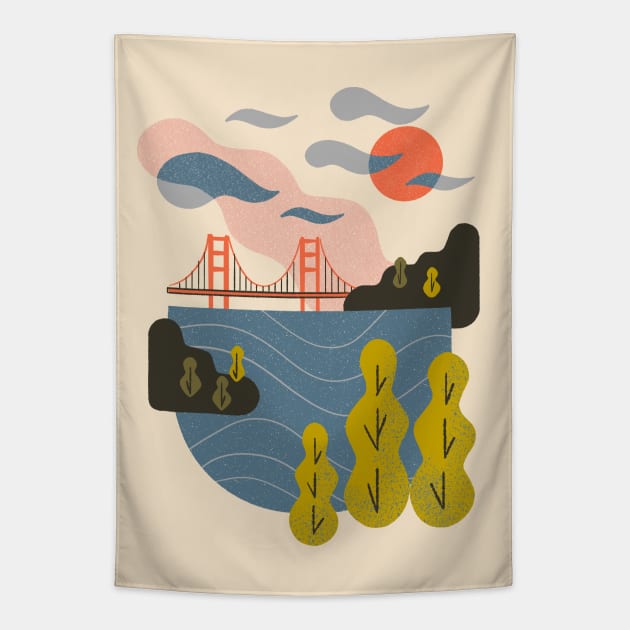 Bay Sunset Tapestry by Renea L Thull