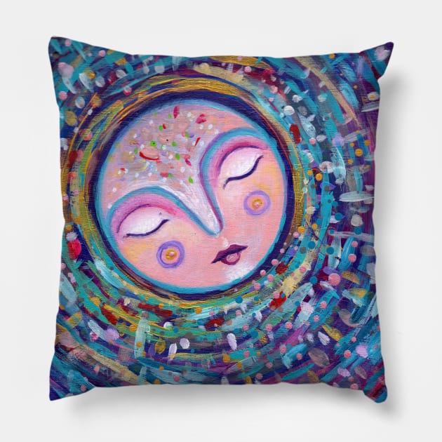 Pink Moon Pillow by gaea