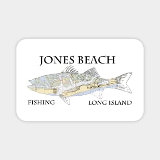 Fishing Jones beach nautical striped bass shirt long island, stickers, decal Magnet