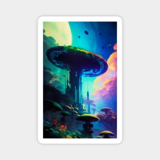 Abstract Another World Mushroom Citadel Magnet