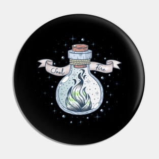 Agender Fire Occult Bottle LGBT Pride Flag Pin