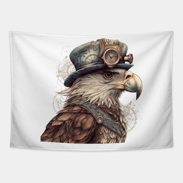 Steampunk Eagle Tapestry by Chromatic Fusion Studio