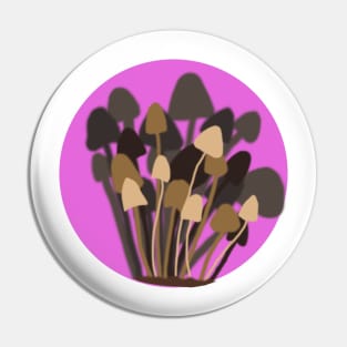 Mushrooms Art Original Design New School Purple Pin