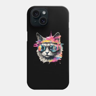 Cat Design Of A Cyberpunk Phone Case