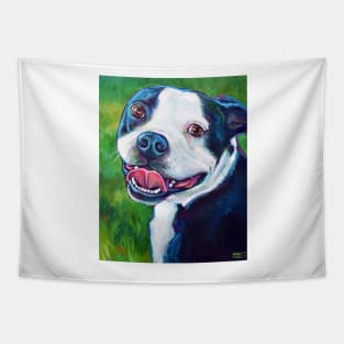 Smiling BOSTON TERRIER Tapestry