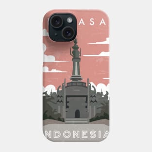 Denpasar, Indonesia. Retro travel poster Phone Case