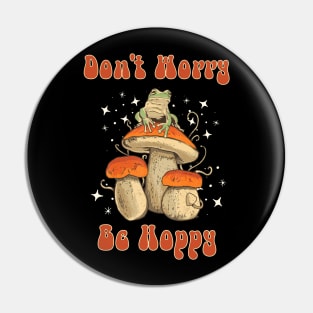 Vintage Cute Frog Retro Mushroom Types of Frogs Cottagecore Frog Lover Pin