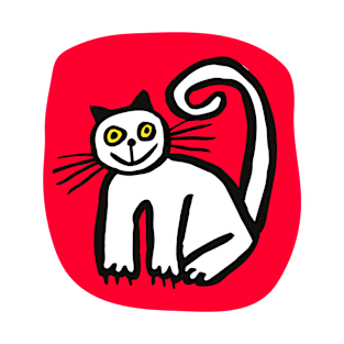 Happy Cat in Red T-Shirt