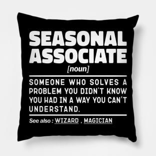 Seasonal Associate Noun Definition Job Title Sarcstic Design Funny Seasonal Associate Pillow