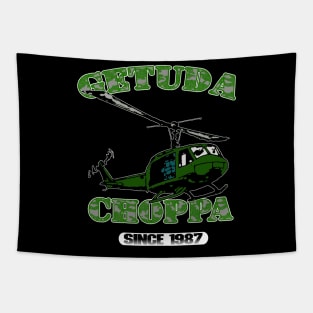 Getuda Choppa on black Tapestry