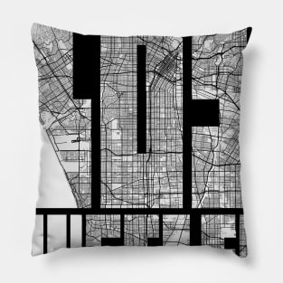 Los Angeles, California, USA City Map Typography - Light Pillow