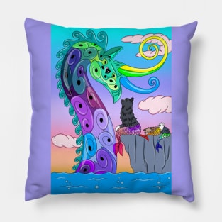 Sea Dragon and Merkitties Pillow