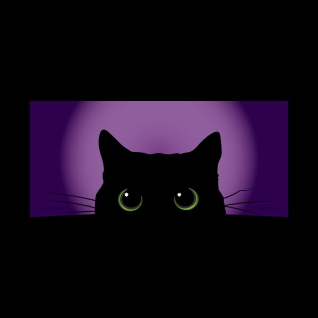 Peek-a-Boo Black Cat (Purple) by i4ni Studio