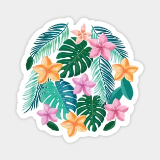 Palm leaves and flowers Magnet