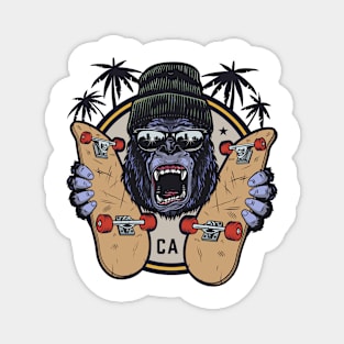 Gorilla skateboarding Magnet