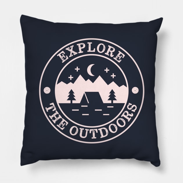 Vintage I love to explore outdoors Pillow by happinessinatee