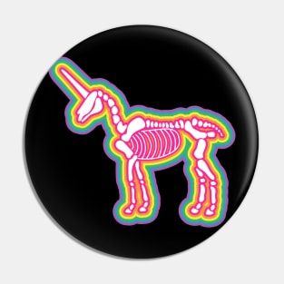 Rainbow Unicorn Skeleton Pin